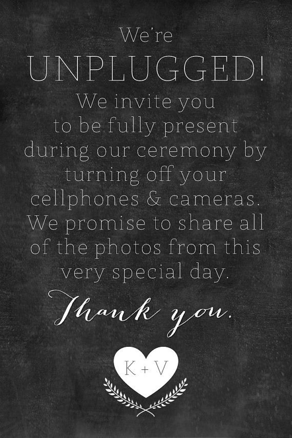 wedding unplug invite